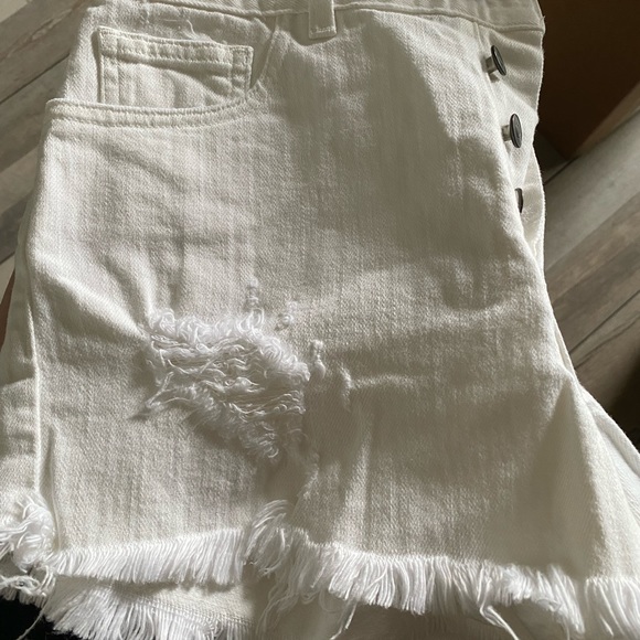 Chubbies Cut Off Stretch Denim Mini Short Women's 4 White EUC Adorable! - Picture 4 of 8